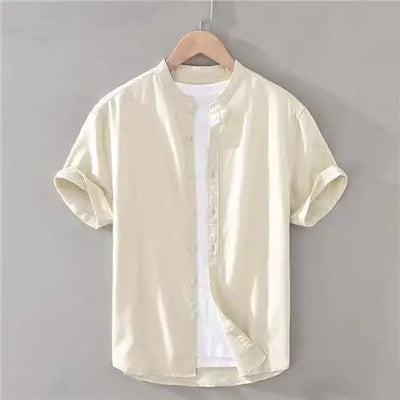 Banard Band Collar Summer Shirt