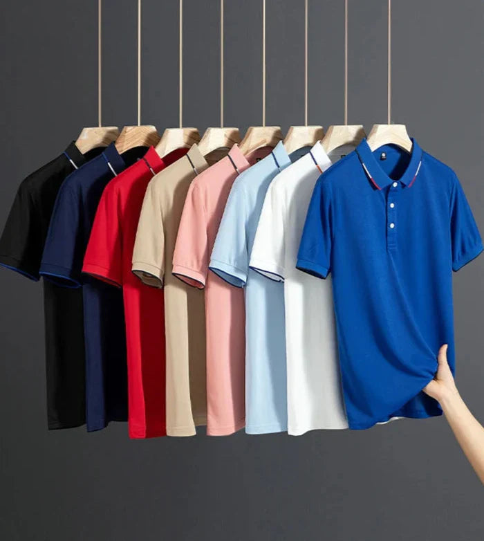 Seabrook Pinstriped Collar Polo