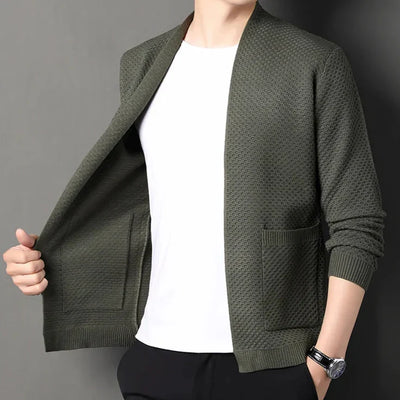 Manchester Waffle-Knit Cardigan