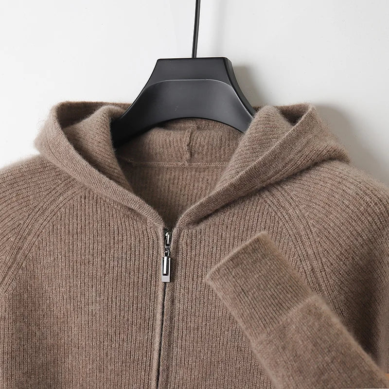 Montavero Merino Wool Zip-Up Sweater