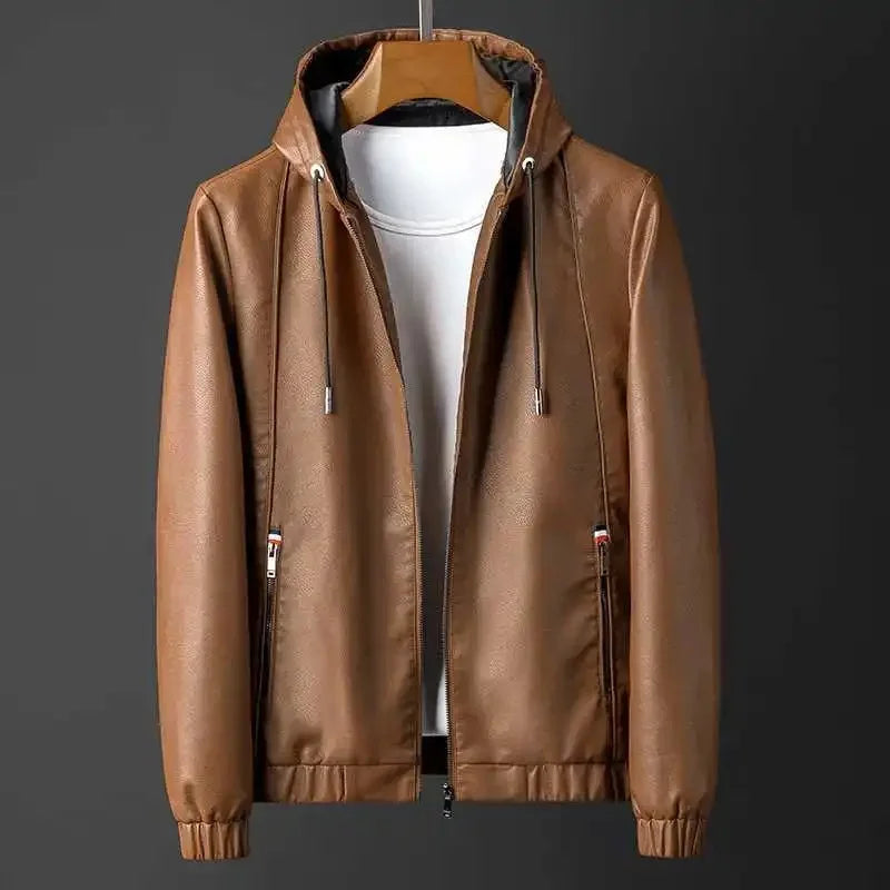 Hudson Leather Hooded Jacket