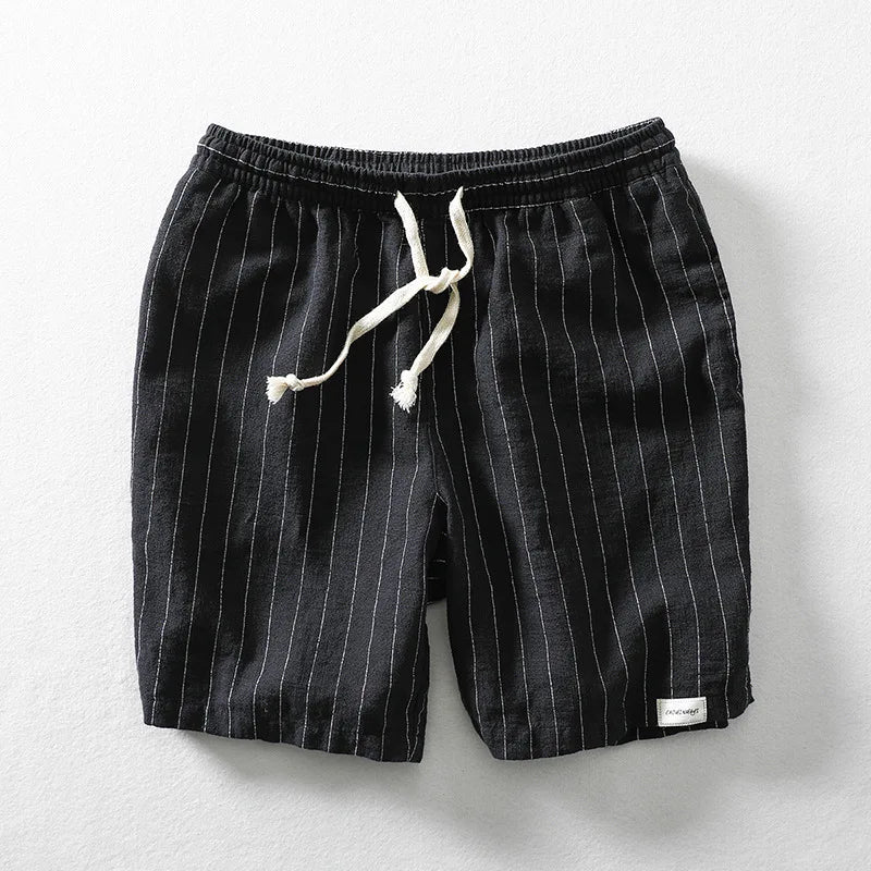 Solano Pinstripe Linen Shorts