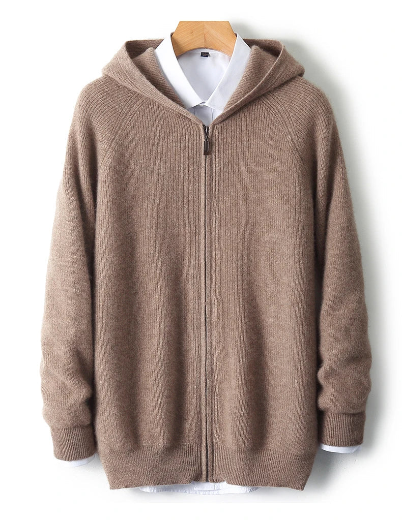 Montavero Merino Wool Zip-Up Sweater