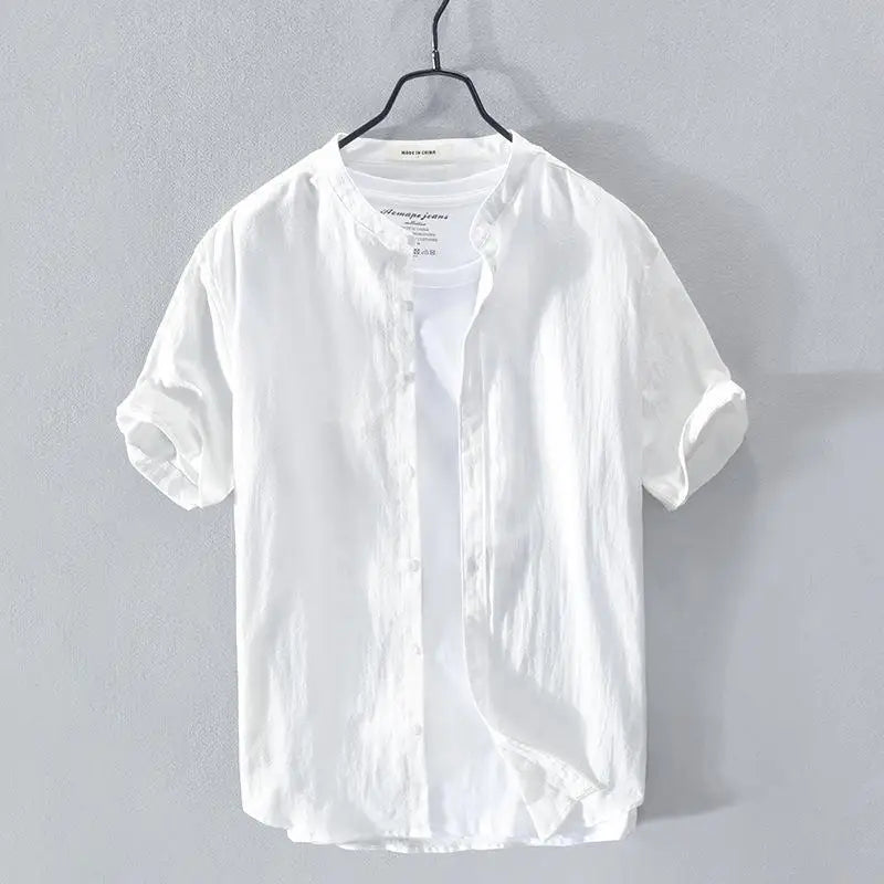 Banard Band Collar Summer Shirt