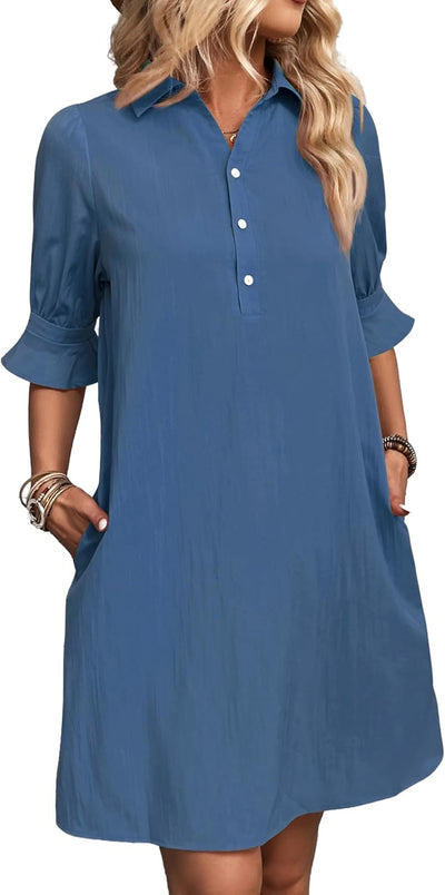 Wanette | Classic Ruffle Shirt Dress