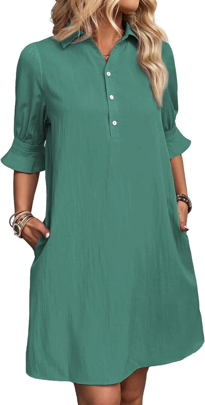 Wanette | Classic Ruffle Shirt Dress