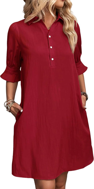 Wanette | Classic Ruffle Shirt Dress