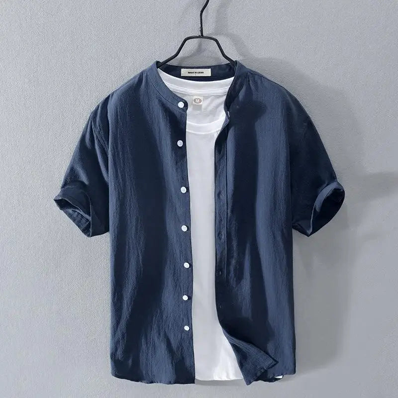 Banard Band Collar Summer Shirt