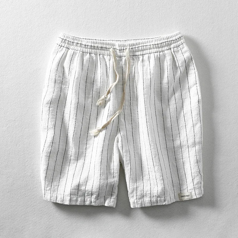 Solano Pinstripe Linen Shorts