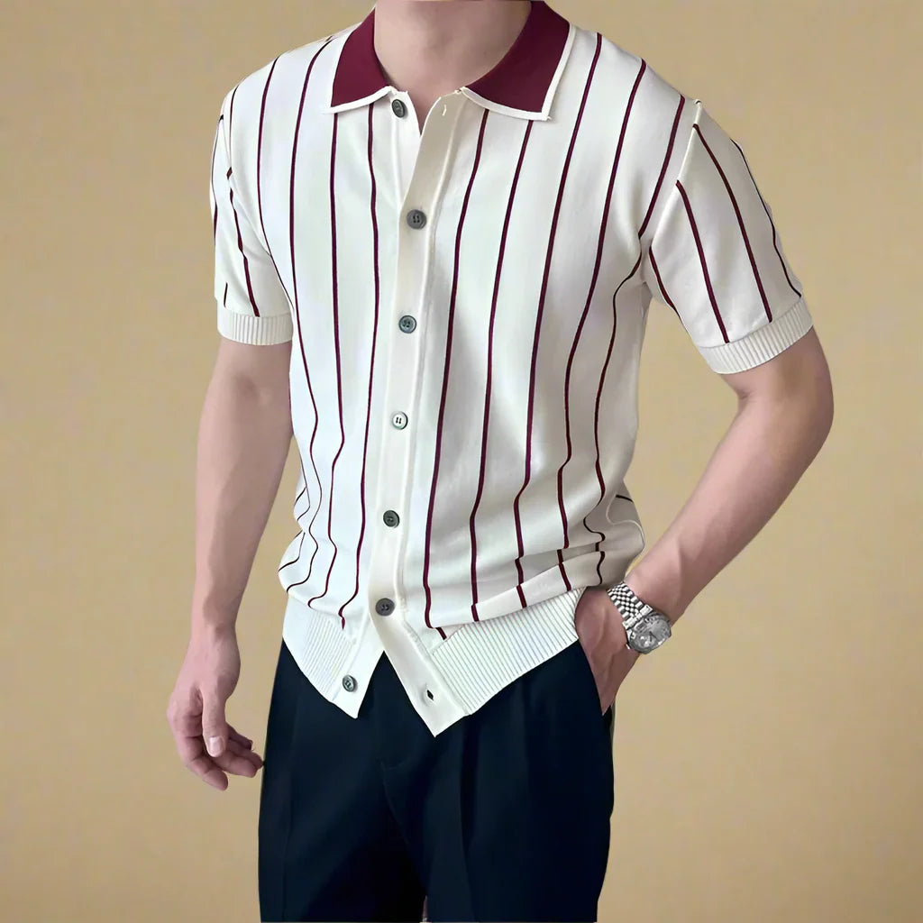 Champlain Striped Knit Polo