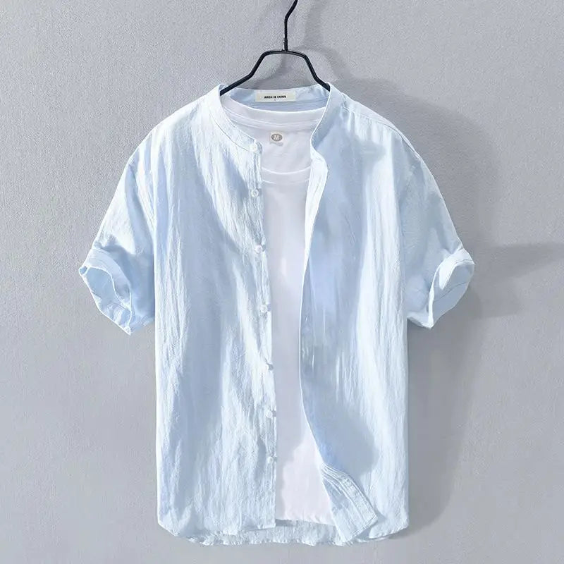 Banard Band Collar Summer Shirt
