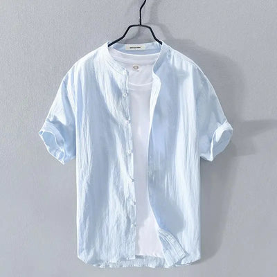 Banard Band Collar Summer Shirt
