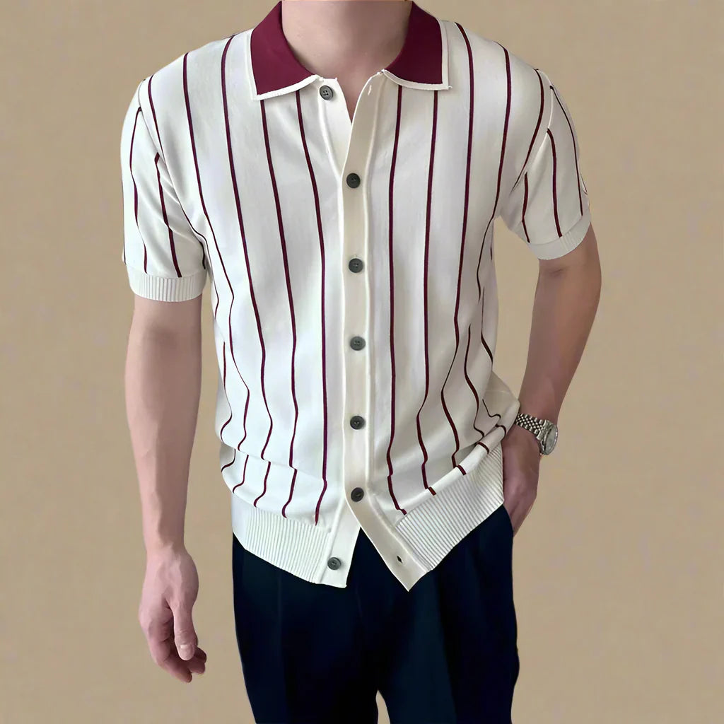Champlain Striped Knit Polo