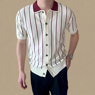 Champlain Striped Knit Polo