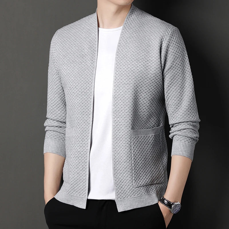 Manchester Waffle-Knit Cardigan