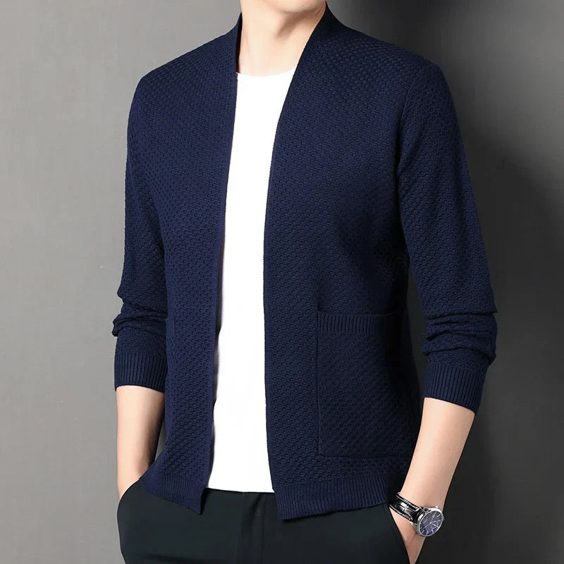 Manchester Waffle-Knit Cardigan