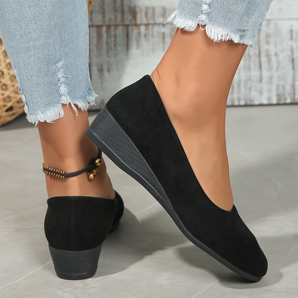 Cheryl – Comfortable Wedge Heel Ballerinas