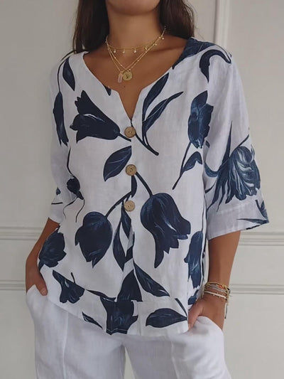 Laria | Floral V-Neck Blouse