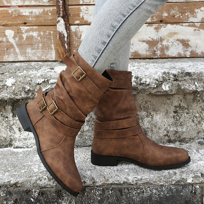 Denice | Vintage Pleated Boots