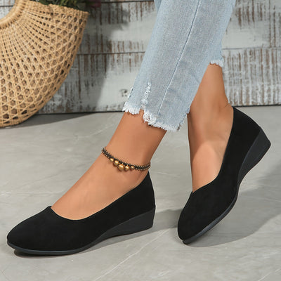 Cheryl – Comfortable Wedge Heel Ballerinas