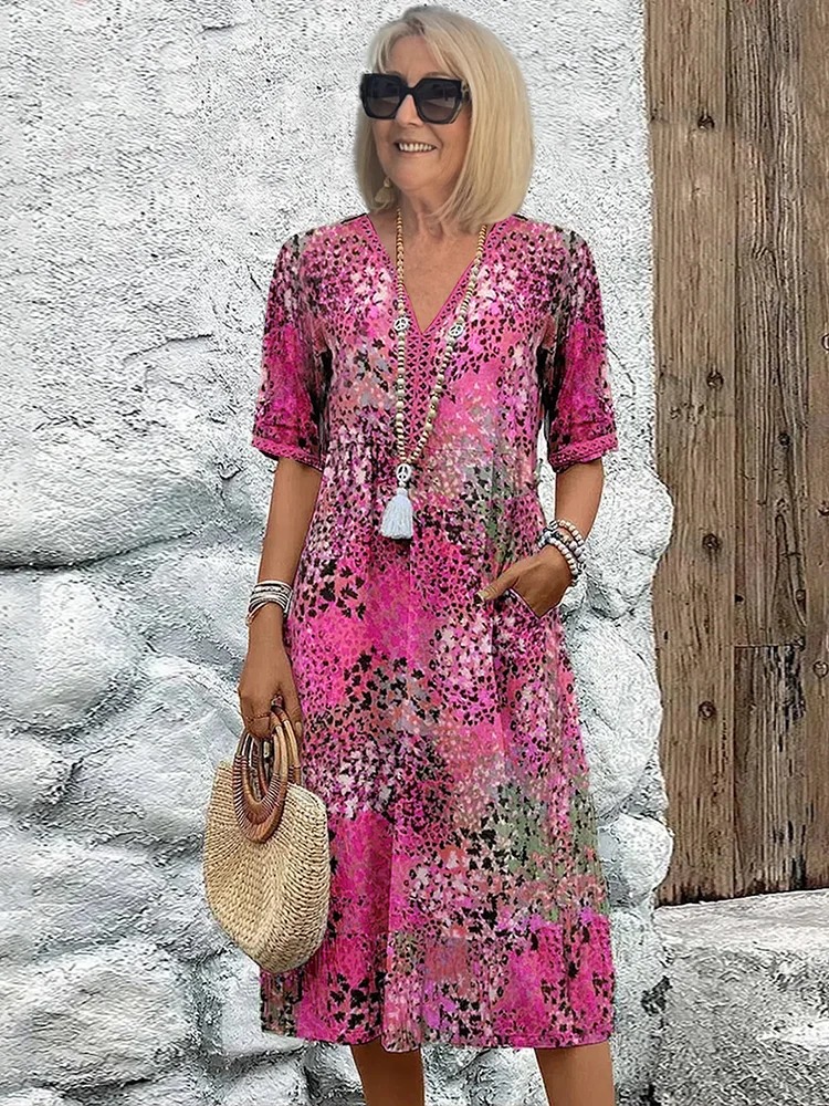 Velia | Elegant Boho Midi Dress