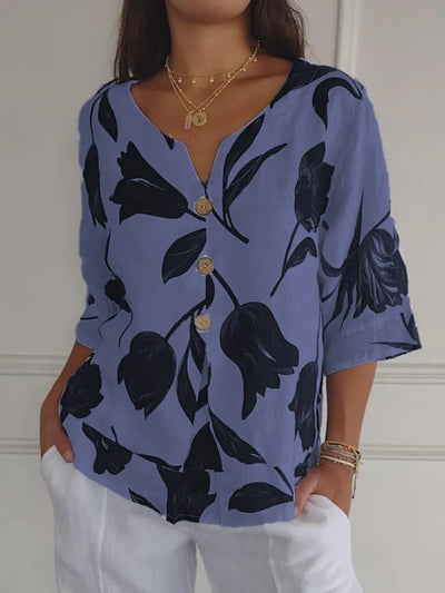 Laria | Floral V-Neck Blouse