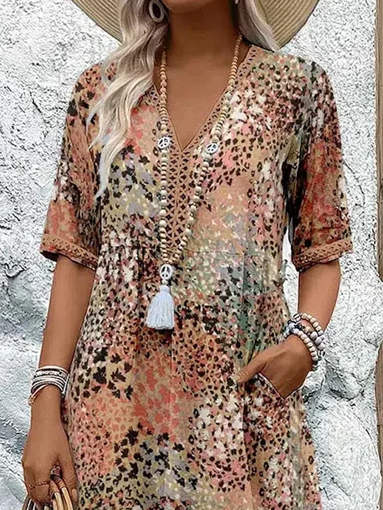 Velia | Elegant Boho Midi Dress