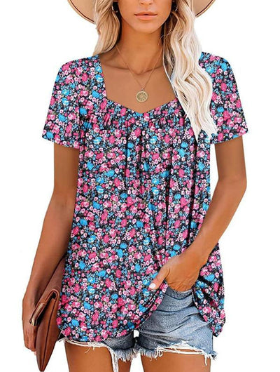 Harrie | Chic Pleated Print Top