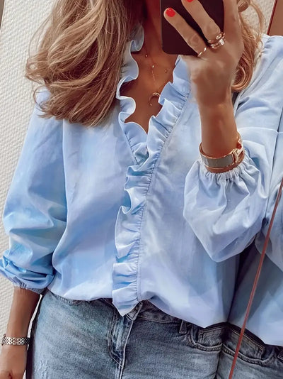 Laina | Classic V-Neck Blouse