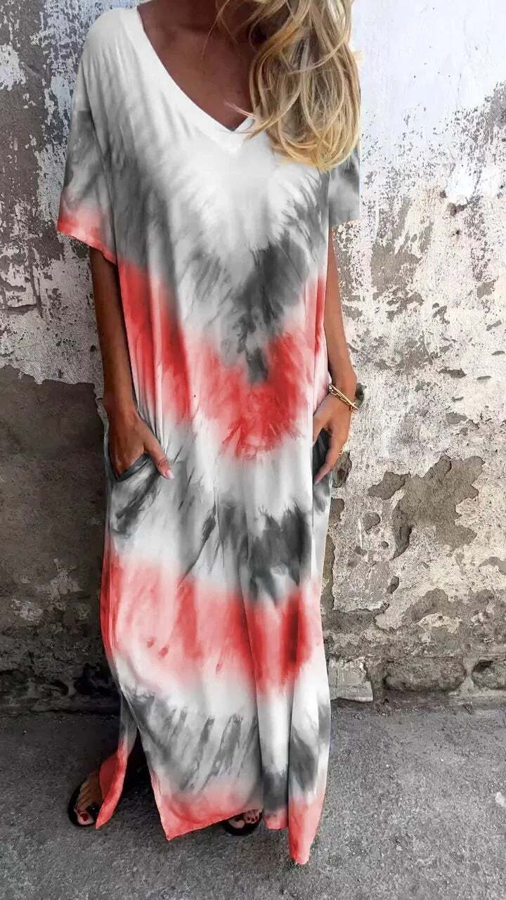 Dawn | Comfortable Tie-Dye V-Neck Dress