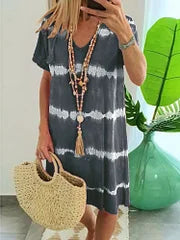 Velinda | Casual Boho Tie-Dye Midi Dress