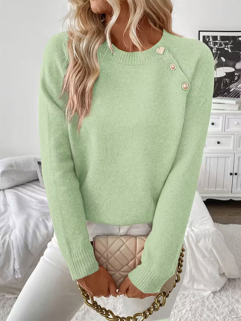 Hilarina - Long Sleeve Knitted Sweater