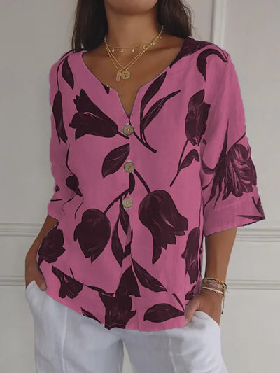 Laria | Floral V-Neck Blouse