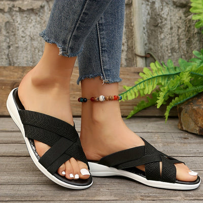 Rhian | Casual Crisscross Slip-On Sandals