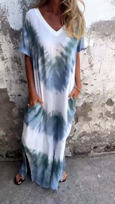 Dawn | Comfortable Tie-Dye V-Neck Dress