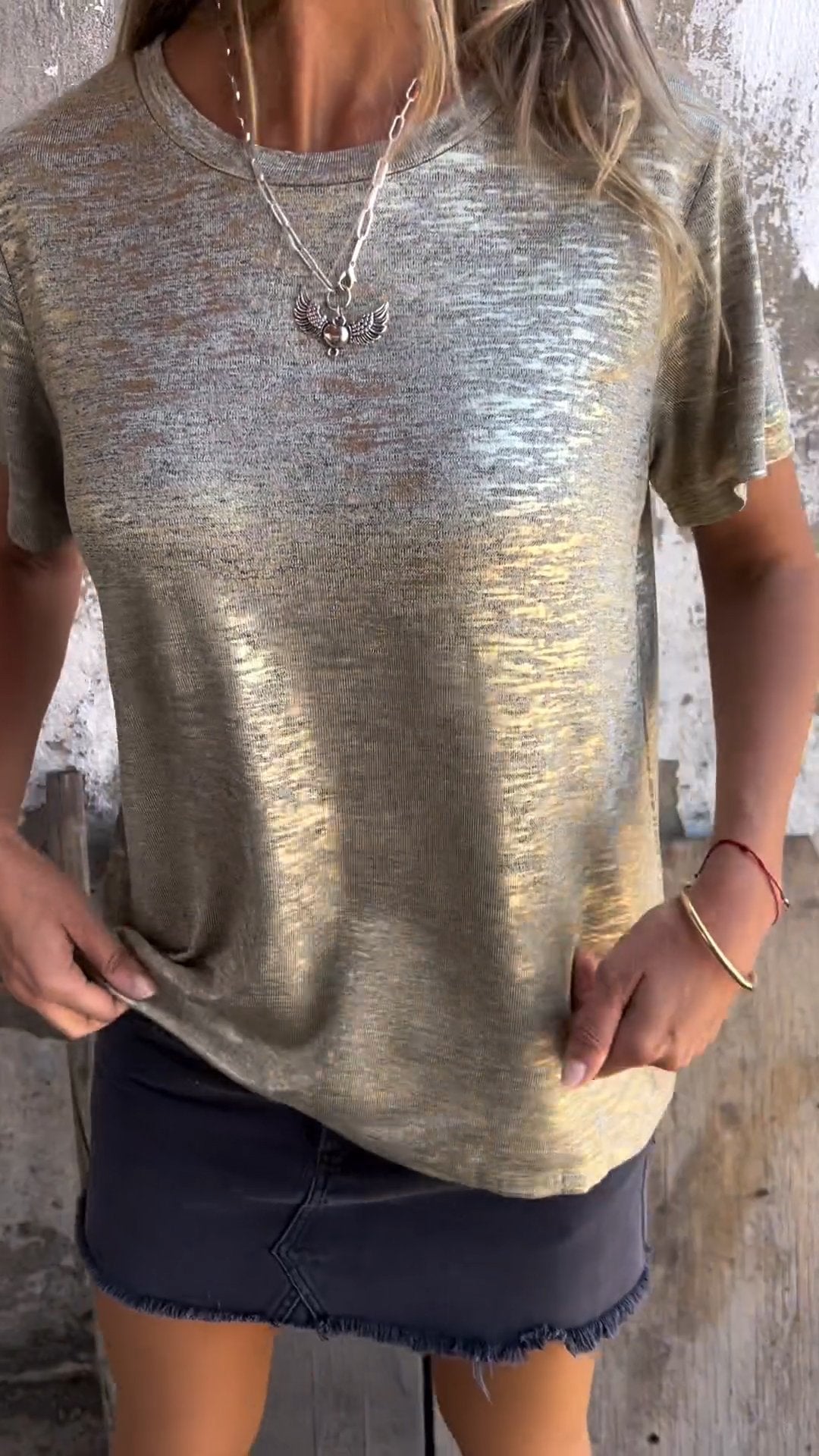 Hailey | Casual Foil Print Shirt