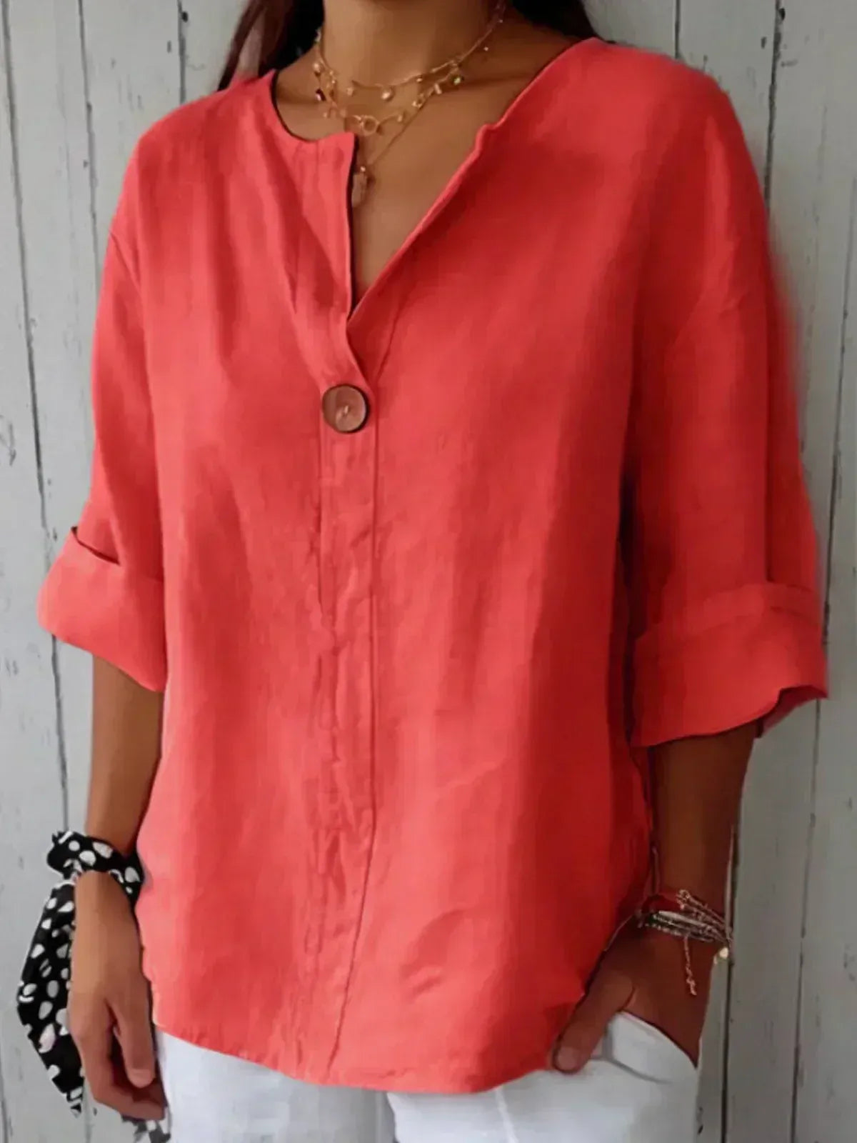 Denzelle | Versatile Button Detail Blouse