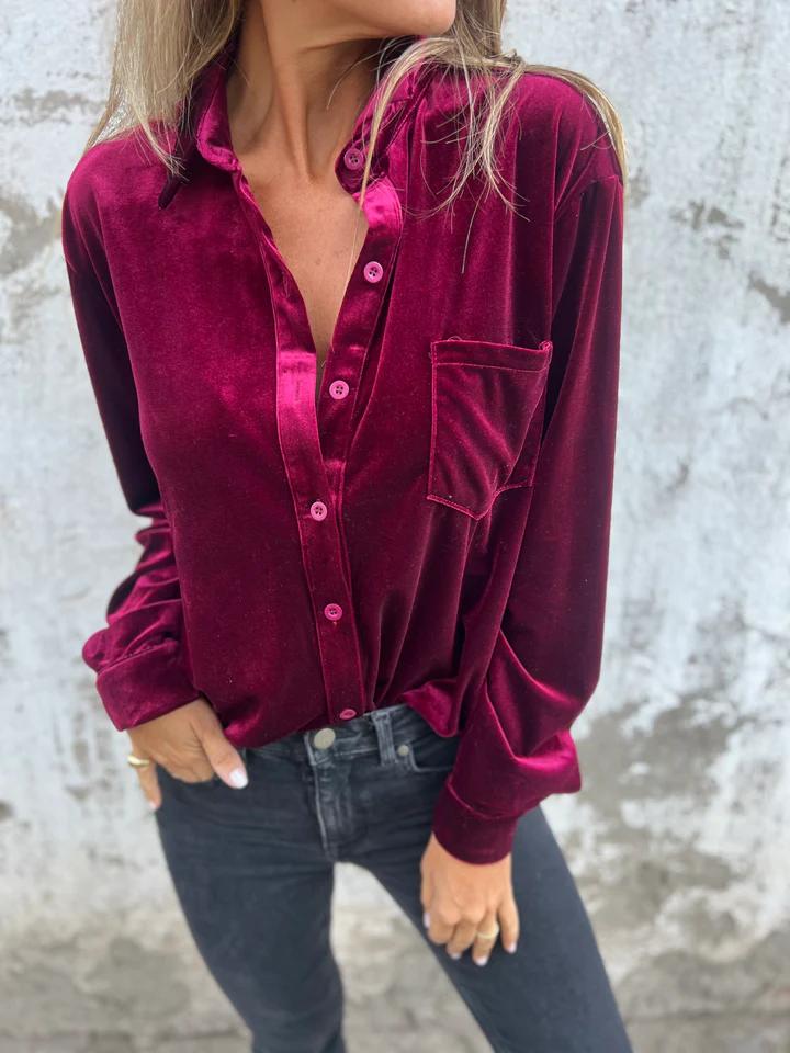 Floraine | Soft and Stylish Velvet Blouse