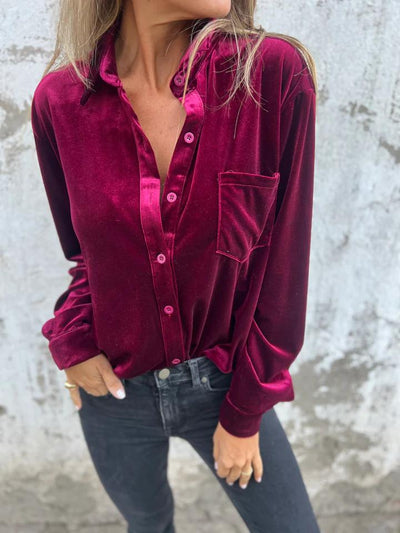 Floraine | Soft and Stylish Velvet Blouse