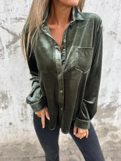 Floraine | Soft and Stylish Velvet Blouse