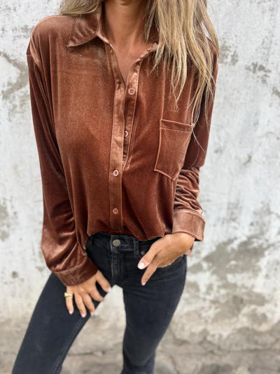 Floraine | Soft and Stylish Velvet Blouse