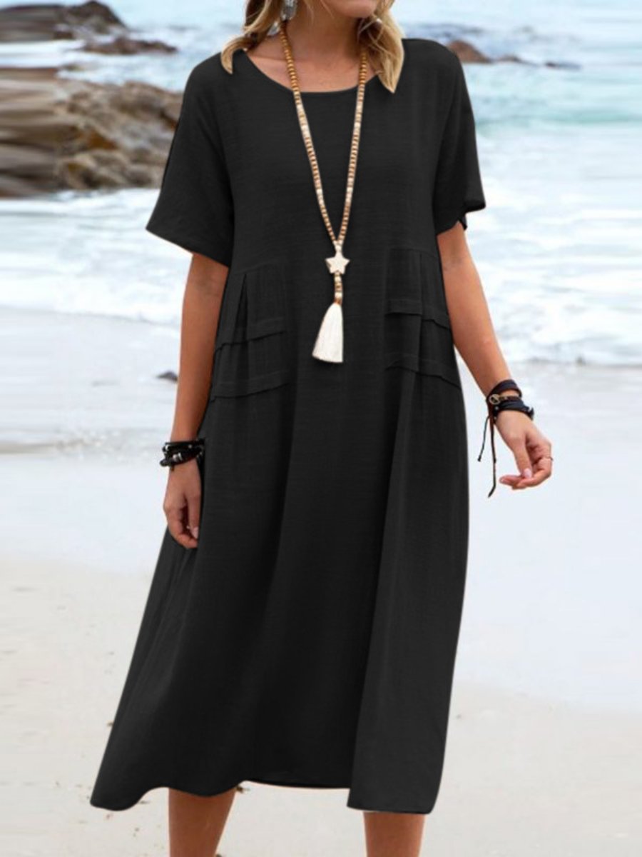 Elliana | Casual Round Neck Boho Dress