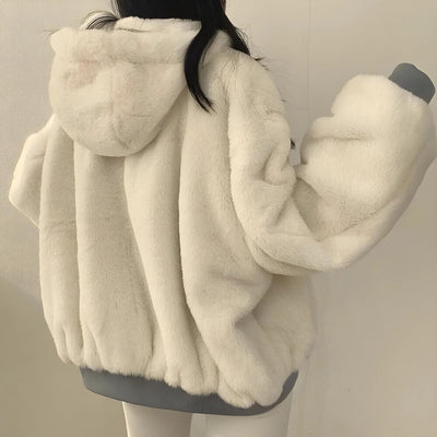 Natalia - Reversible Teddy Wool Hoodie