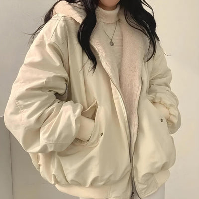 Natalia - Reversible Teddy Wool Hoodie