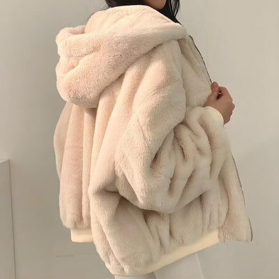 Natalia - Reversible Teddy Wool Hoodie
