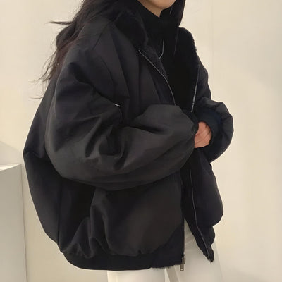 Natalia - Reversible Teddy Wool Hoodie