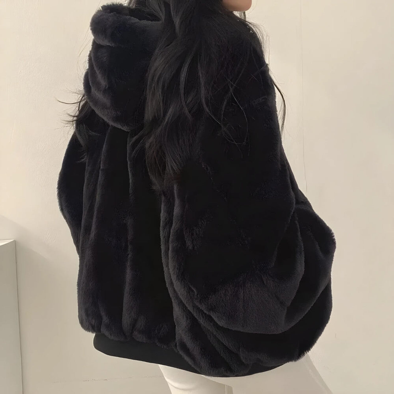 Natalia - Reversible Teddy Wool Hoodie