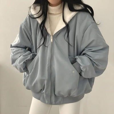 Natalia - Reversible Teddy Wool Hoodie