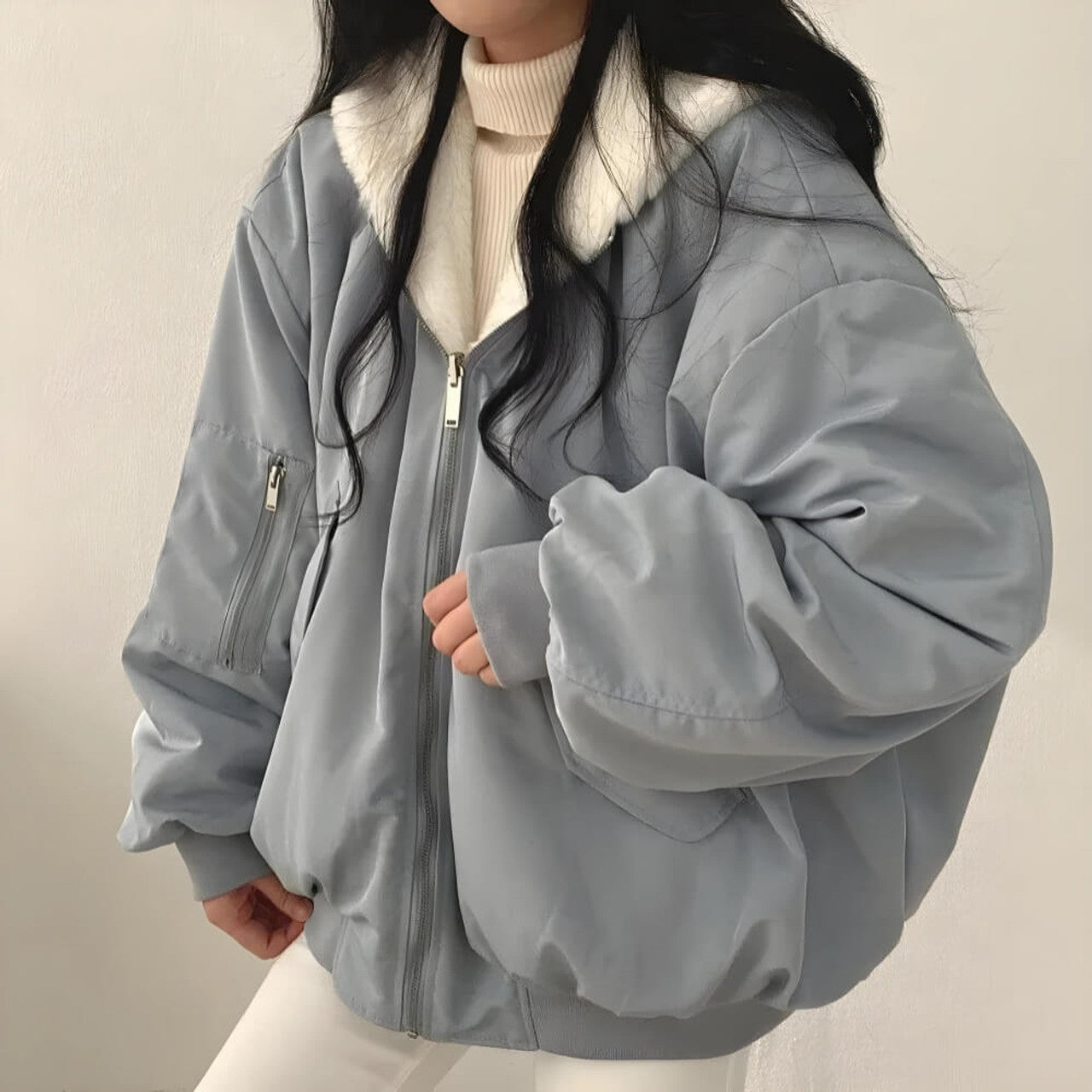 Natalia - Reversible Teddy Wool Hoodie