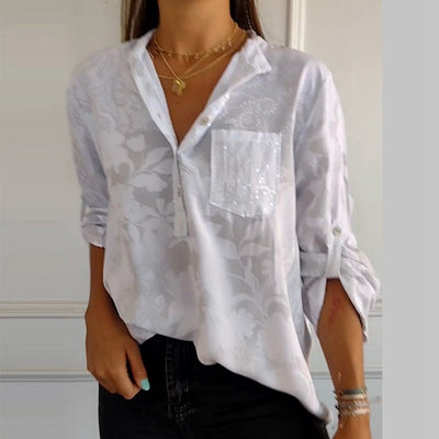 Brianne | Casual Print Button Blouse